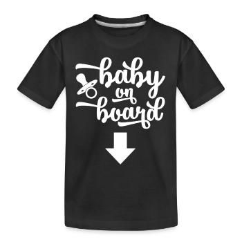 Baby Or Board - Kids' Premium Organic T-Shirt - black - Front