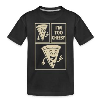 I'm Too Cheesy Pizza Comic - Kids' Premium Organic T-Shirt - black - Front
