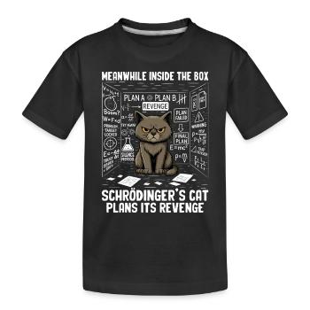 Schrödingers Cat Plans Revenge - Kinder Premium Bio T-Shirt - Schwarz - Vorne
