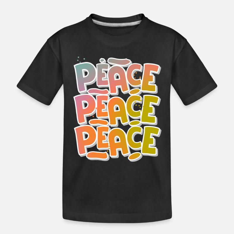 Peace Frieden - Kinder Premium Bio T-Shirt - Schwarz