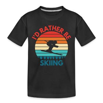 Ski Vacances de ski Ski Dicton skieur - T-shirt bio Premium Enfant - noir - Devant