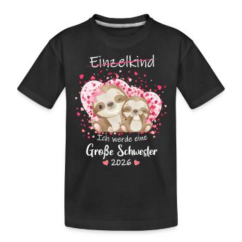 Annonce de la progéniture Je vais être une grande sœur en 2026 - T-shirt bio Premium Enfant - noir - Devant