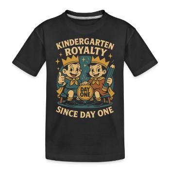 Kindergarten Royalty Day One Saying - Kids' Premium Organic T-Shirt - black - Front