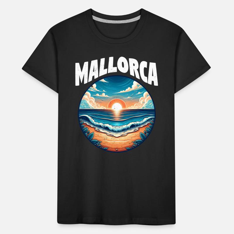 Plage de Majorque Coucher de soleil T-shirt bio Premium Enfant