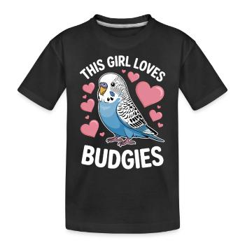 Perruche disant drôle de perruche cadeau - T-shirt bio Premium Enfant - noir - Devant