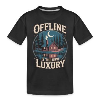 Offline ist Luxus - Digital Detox Statement - Kinder Premium Bio T-Shirt - Schwarz - Vorne