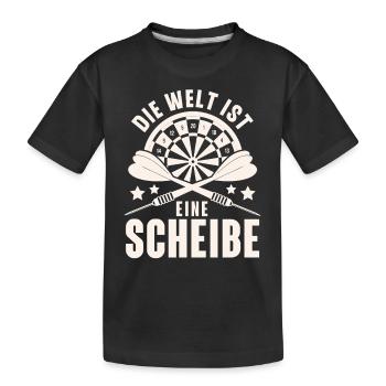 Darts Dart Darten Dartspiel - Kinder Premium Bio T-Shirt - Schwarz - Vorne