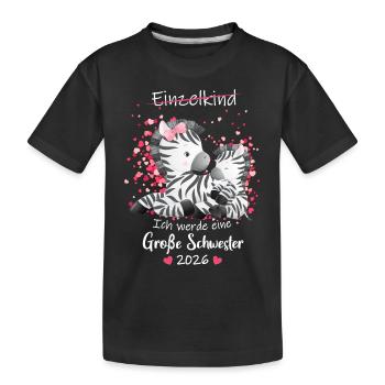 Nachwuchs Verkünden Ich Werde Große Schwester 2026 - Kinder Premium Bio T-Shirt - Schwarz - Vorne
