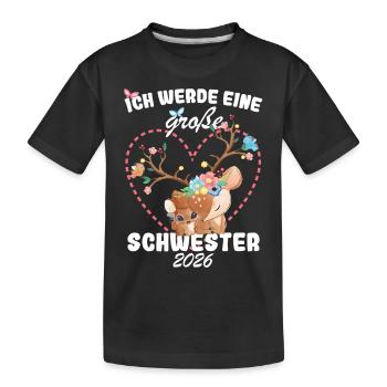 Annonce de la progéniture Je vais être une grande sœur en 2026 - T-shirt bio Premium Enfant - noir - Devant