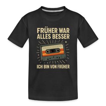 Tout était mieux dans le passé – cassette rétro - T-shirt bio Premium Enfant - noir - Devant