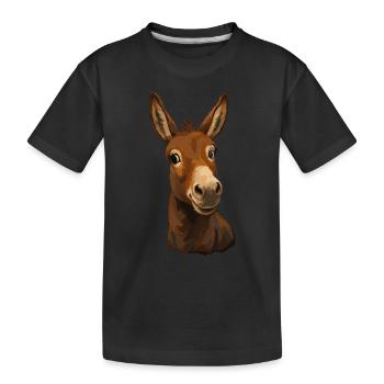 Funny Donkey Look Cartoon - Kids' Premium Organic T-Shirt - black - Front