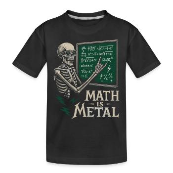 Mathe Ist Metal Skelett Tafel Rock - Kinder Premium Bio T-Shirt - Schwarz - Vorne