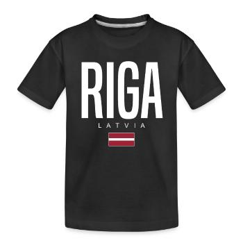 Riga Lettland - Kinder Premium Bio T-Shirt - Schwarz - Vorne