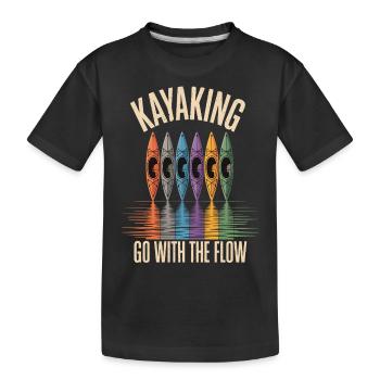 Kayak Laissez-vous porter par le courant - T-shirt bio Premium Enfant - noir - Devant