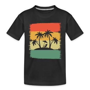 Voyage de vacances à Palm Island - T-shirt bio Premium Enfant - noir - Devant