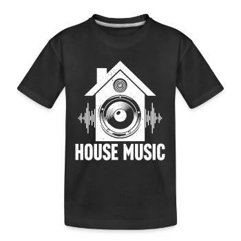 House Music - Kids' Premium Organic T-Shirt - black - Front