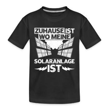 Solar ZUHAUSE IST WO MEINE SOLARANLAGE IST - Kinder Premium Bio T-Shirt - Schwarz - Vorne