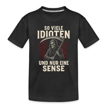 Tant d’idiots – et une seule faux - T-shirt bio Premium Enfant - noir - Devant