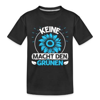 Windkraft MACHT DEN GRÜNEN Lustig - Kinder Premium Bio T-Shirt - Schwarz - Vorne