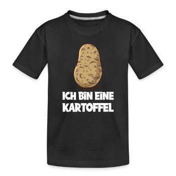 Ich Bin Eine Kartoffel – Humorvoller - Kinder Premium Bio T-Shirt - Schwarz - Vorne