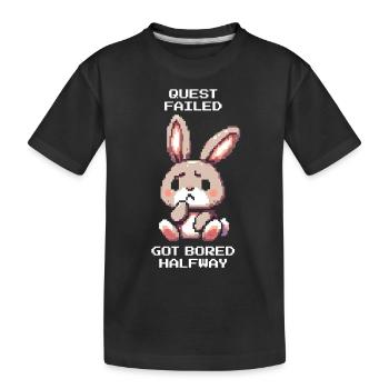Task aborted | ADHD Boredom Debuff - Kids' Premium Organic T-Shirt - black - Front