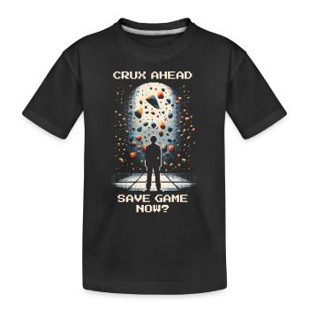 Crux en perspective | Bouldering Pixel Art Kneebar - T-shirt bio Premium Enfant - noir - Devant