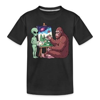 Alien et Bigfoot - T-shirt bio Premium Enfant - noir - Devant