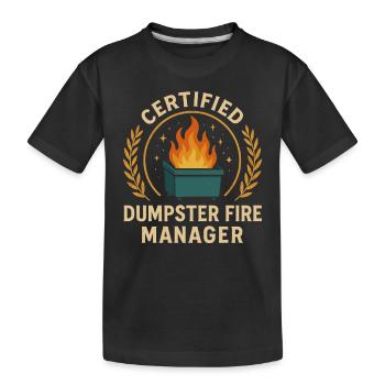 Gestionnaire d’incendie de benne à ordures - T-shirt bio Premium Enfant - noir - Devant