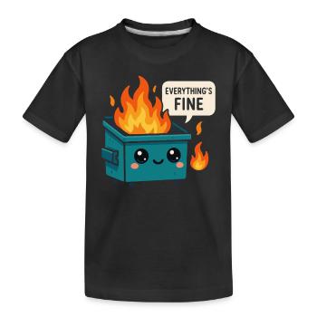 Mème d’incendie de benne à ordures - T-shirt bio Premium Enfant - noir - Devant