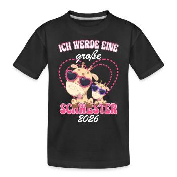 Nachwuchs Verkünden Ich Werde Große Schwester 2026 - Kinder Premium Bio T-Shirt - Schwarz - Vorne