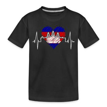 Kambodscha Skyline Herzschlag Siem Raep Angkor Wat - Kinder Premium Bio T-Shirt - Schwarz - Vorne