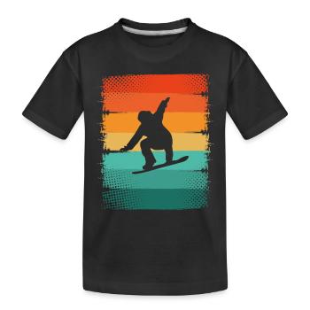 Planche à neige - T-shirt bio Premium Enfant - noir - Devant
