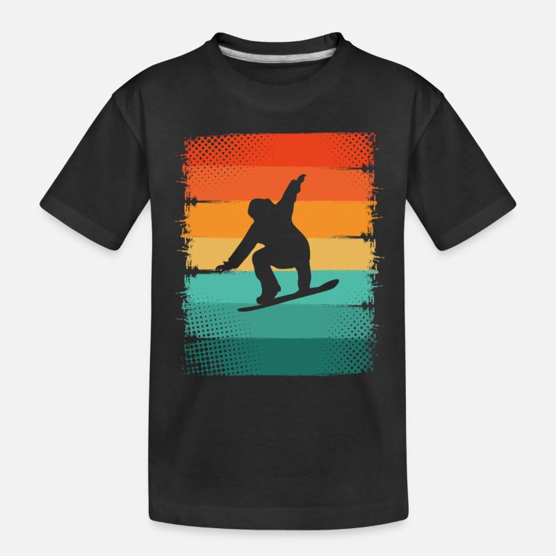 Snowboard - Kinder Premium Bio T-Shirt - Schwarz