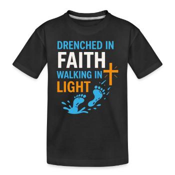 Getauft Im Glauben Wandeln Im Licht - Kinder Premium Bio T-Shirt - Schwarz - Vorne