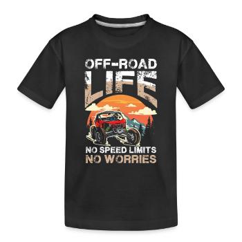 Vie hors route, pas de limitation de vitesse, pas de soucis - T-shirt bio Premium Enfant - noir - Devant