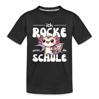 I'm rocking the school now axolotl enrollment - Kids' Premium Organic T-Shirt - black - Front
