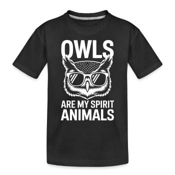 Eule Spruch Eulen Lustiges Eulen Geschenk - Kinder Premium Bio T-Shirt - Schwarz - Vorne