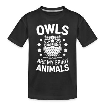 Eule Spruch Eulen Lustiges Eulen Geschenk - Kinder Premium Bio T-Shirt - Schwarz - Vorne