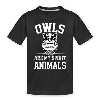 hibou disant hiboux drôle hiboux cadeau - T-shirt bio Premium Enfant - noir - Devant