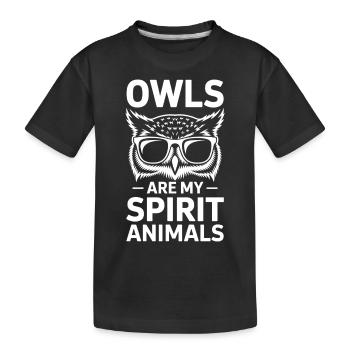 Eule Spruch Eulen Lustiges Eulen Geschenk - Kinder Premium Bio T-Shirt - Schwarz - Vorne