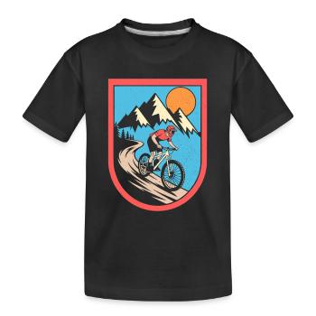 Mountainbike Fahrrad Radsport - Kinder Premium Bio T-Shirt - Schwarz - Vorne