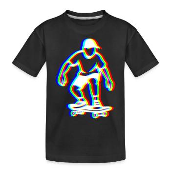 Glitch Skater – Straßenschwingungen - Kinder Premium Bio T-Shirt - Schwarz - Vorne