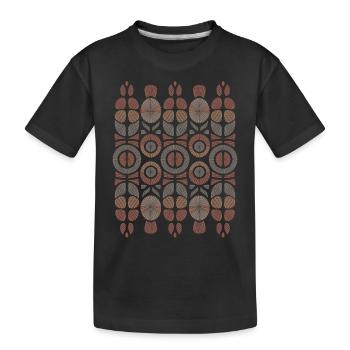 Cercles et feuilles à motif bohème africain - T-shirt bio Premium Enfant - noir - Devant
