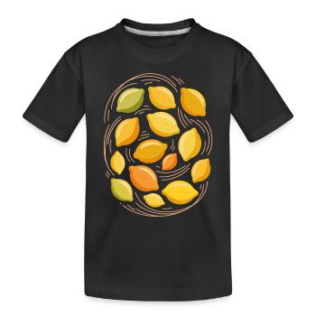 Frische Zitrusfrüchte Illustration - Kinder Premium Bio T-Shirt - Schwarz - Vorne