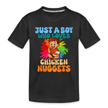 Chicken Nugget - Kinder Premium Bio T-Shirt - Schwarz - Vorne