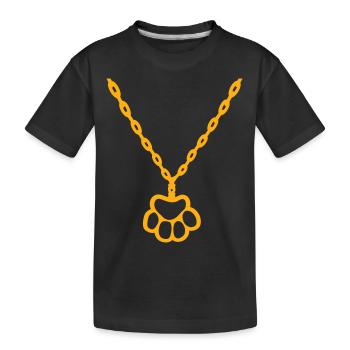 Katze Pfote Hund Tier Halskette Halsband Schmuck - Kinder Premium Bio T-Shirt - Schwarz - Vorne