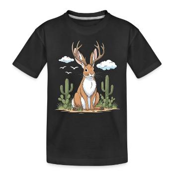 Jackalope Desert - Kids' Premium Organic T-Shirt - black - Front