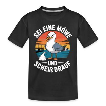 Be a seagull and fuck it - Kids' Premium Organic T-Shirt - black - Front