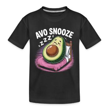 Lazy Avocado Sleeping - Kids' Premium Organic T-Shirt - black - Front