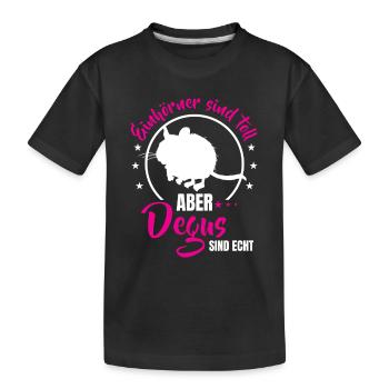 Degus sind echt Gewöhnlicher Degu - Kinder Premium Bio T-Shirt - Schwarz - Vorne